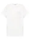 Max Mara Mango Logo Embroidered Cotton T-shirt In White
