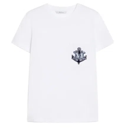 MAX MARA MAX MARA WHITE COTTON T-SHIRTS AND POLOS