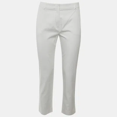 Pre-owned Max Mara White Cotton Tapered Leg Pants M