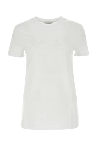 Max Mara White Cotton Taverna T-shirt In Bianco