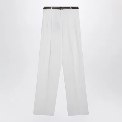 Max Mara White Cotton Trousers
