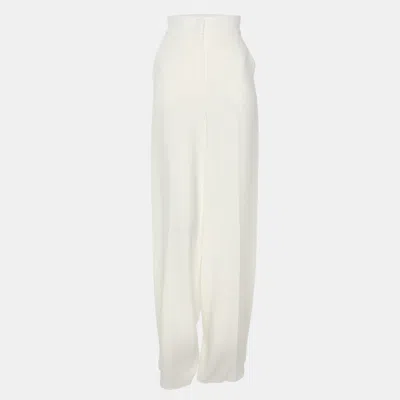 Pre-owned Max Mara White Crepe Palazzo Pant Xs