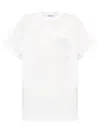 Max Mara Mango Logo Embroidered Cotton T-shirt In White