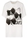 Max Mara Graphic Print Crew Neck Short Sleeve T-shirt In White