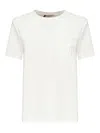 Max Mara White Crewneck Logo T-shirt In White