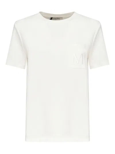 Max Mara White Crewneck Logo T-shirt