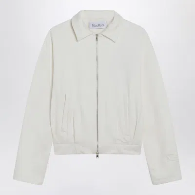 Max Mara White Cropped Sweatshirt In Silk Blend