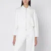 Max Mara White Cropped Sweatshirt In Silk Blend In White
