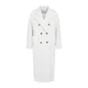 Max Mara Double-breasted Belted Coat Long Sleeves In White