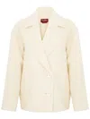 Max Mara White Double-breasted 'vanesio' Coat In Bianco