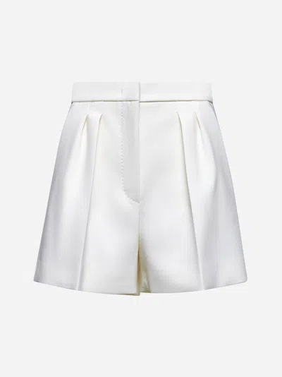 Max Mara White Double Wool Canvas Zic Shorts
