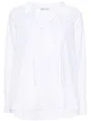 Max Mara Cotton Poplin Lace-up Shirt In White