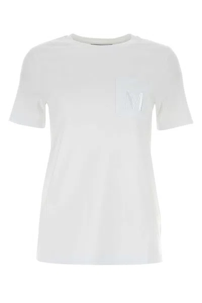 Max Mara White Embroidered-logo Cotton T-shirt