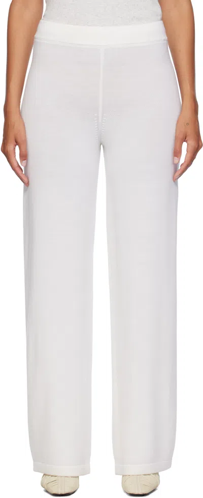 Max Mara White Epopea Lounge Pants In 001 White