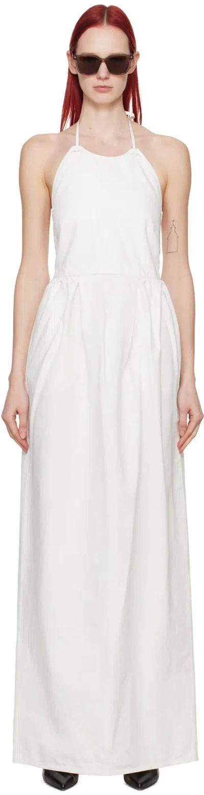 Max Mara Europa Canvas Maxi Dress In White