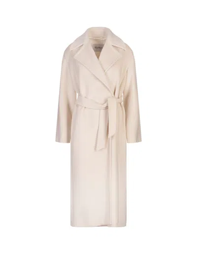 Max Mara White Fragore Coat In Bianco