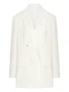 Max Mara Double-breasted Tailored Blazer With Notched Lapels In White