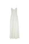 Max Mara Calmi Georgette Maxi Dress In Bianco Ottico