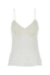 Max Mara White Georgette Opache Top In Bianco Ottico