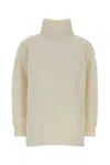 Max Mara Cashmere Aceti Sweater Featuring Ribbed Turtleneck In Neutral