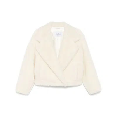 Max Mara Wool Short Coat In Neutral