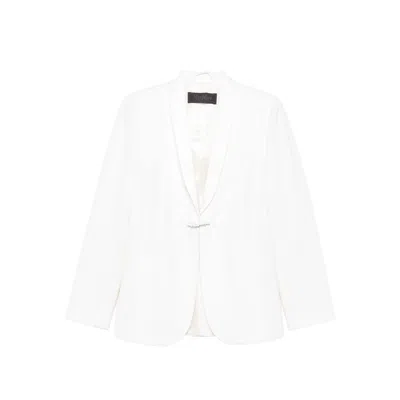 Max Mara Long-sleeved Suit Jacket In White