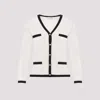 Max Mara Contrast-trim Cardigan In White
