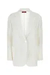 Max Mara Giacca Angizia In Lino Bianco  Donna In Bianco