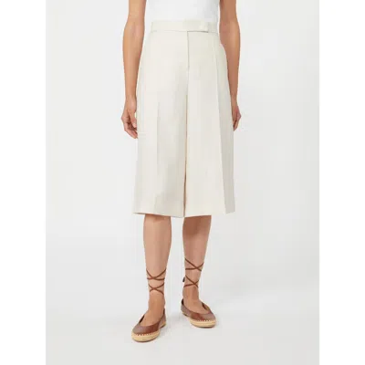 Max Mara White Linen Bermuda