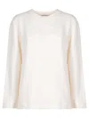 Max Mara Cotton Silk Sweatshirt Sweatshirts White In White