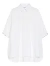 Max Mara Maxmara Women Loose-fitting 3/4 Sleeves Cotton Shirt In White
