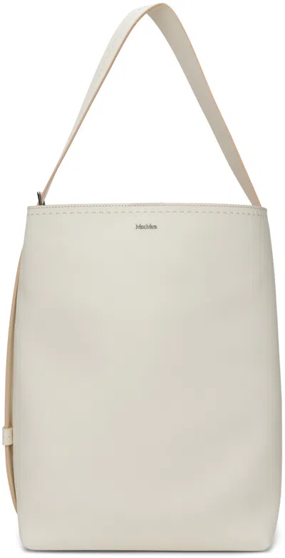 Max Mara White Medium Leather Archetipo Tote In 2 White