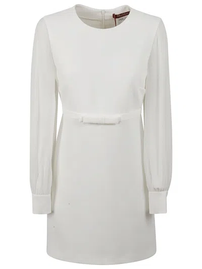 Max Mara White Mini Dress With Long Sleeves