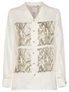 Max Mara Maxmarabesque Print Silk Shirt In White
