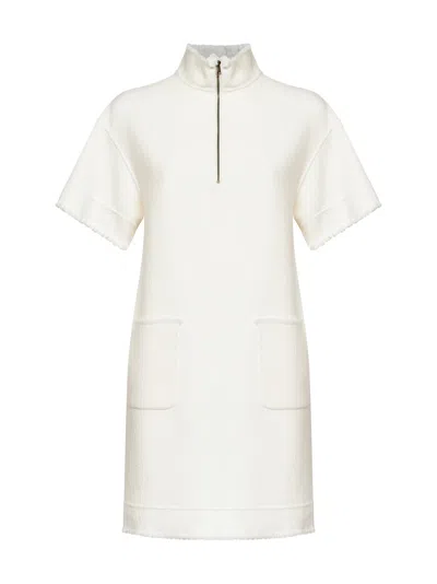 Max Mara White Mxmsavana Sweatshirt-style Mini Dress