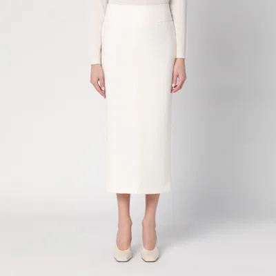 Max Mara Stretch-jersey Midi Skirt In White