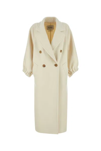MAX MARA WHITE CASHMERE ZAFFO COAT