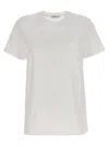 Max Mara Women 'papaia' White Crewneck T-shirt With Tonal Logo Embroidery On The Front In Cotton Wom