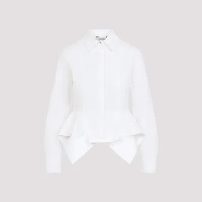 Max Mara White Peplum Shirt