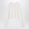 Max Mara White Perforated Wool And Cashmere Sweater Women