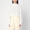 Max Mara White Perforated Wool And Cashmere Sweater Women In Beige