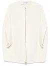 Max Mara Cashmere Coat With Long Sleeves And Structured Silhouette In Weiss