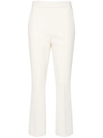 MAX MARA MAX MARA WHITE POLYESTER BLEND TROUSERS