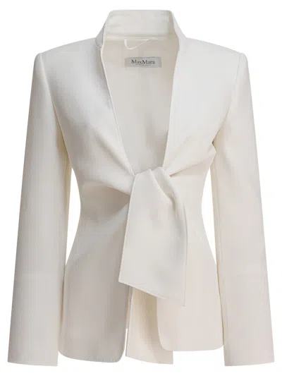 MAX MARA MAX MARA WHITE POLYESTER JACKET
