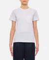 Max Mara Women 'papaia' White Crewneck T-shirt With Tonal Logo Embroidery On The Front In Cotton Wom In White