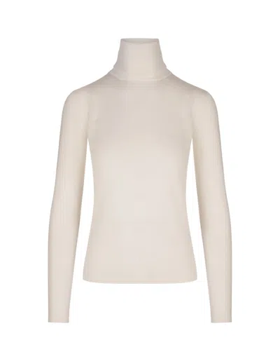 Max Mara Cashmere Rollneck Sweater In White