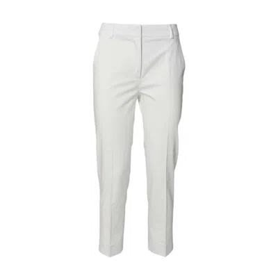 MAX MARA WHITE SATIN LINCE1234 CROPPED TROUSERS