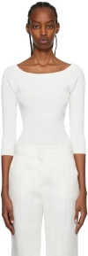 Max Mara White Saturno Long Sleeve T-shirt In 001 White