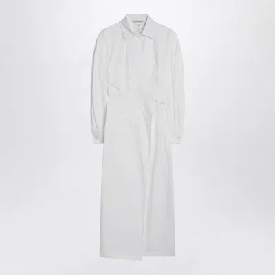 Max Mara White Shirt Dress In Cotton Twill