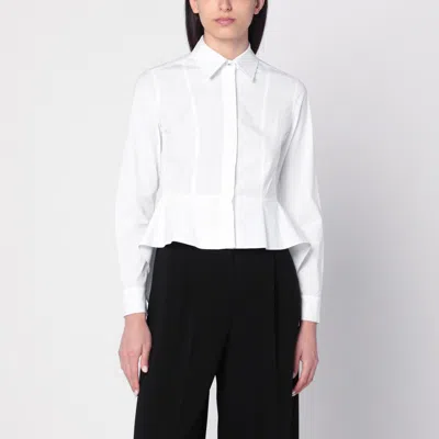 Max Mara White Shirt In Cotton Poplin